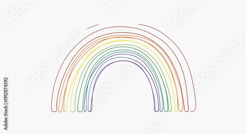 Hand-drawn rainbow illustration with vibrant colors against a clean white background for kids