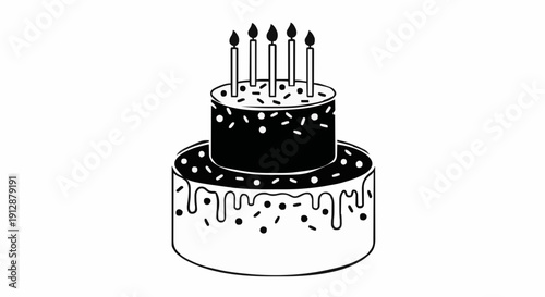 Birthday cake vector ilustration 