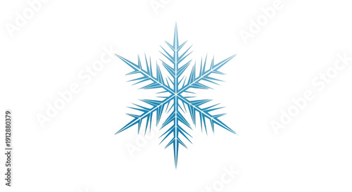 Beautiful Blue Snowflake Isolated on a White Background.