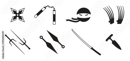  set of isolated icons on a theme ninja