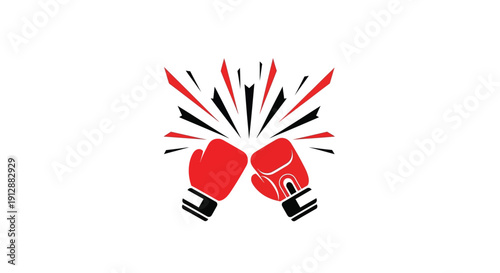 Boxing Gloves Clash with Explosive Impact.