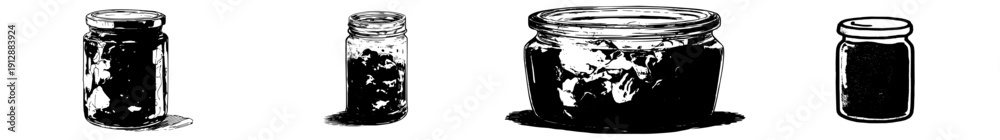 Obraz premium Amber jar of red berries with a gold lid