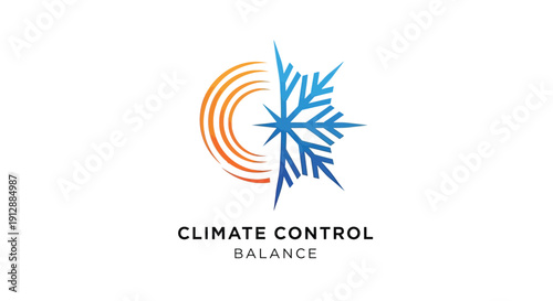 Climate Control Balance Logo Design for HVAC Systems.