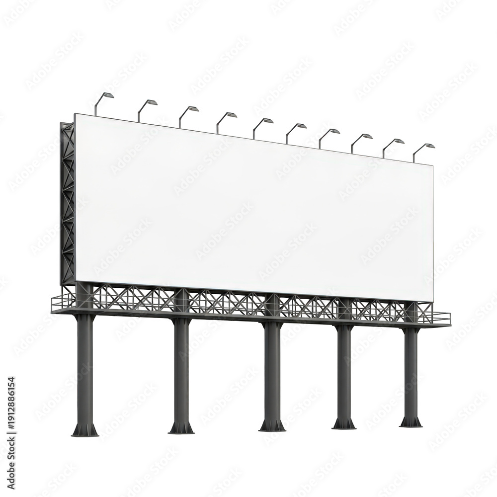 Obraz premium Blank billboard advertisement board isolated on transparent background