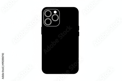 Smartphone Technology Silhouetted: Minimalist depiction of a cutting-edge smartphone, showcasing its sleek design and advanced features, ready to captivate a modern audience.