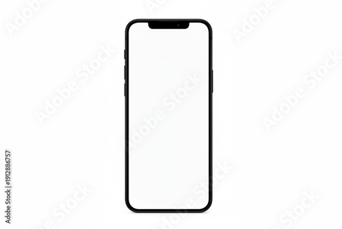 Smartphone's Digital Canvas: A sleek and modern smartphone with a blank, bright screen.