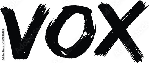 Black brush stroke text vox design