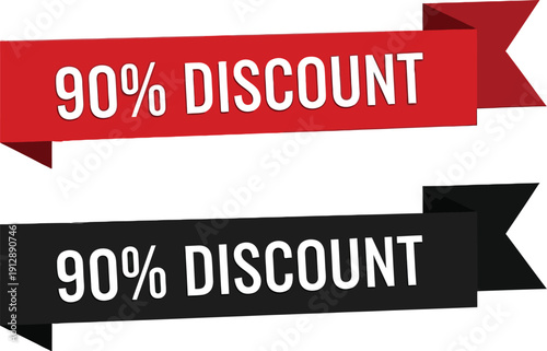 Two ninety percent discount sale banners