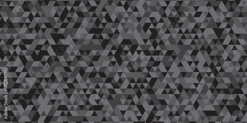 Vector abstract geometric black and gray low polygon triangle paper wallpaper. origami paper background. gradient grid creative digital business triangular low textile design.