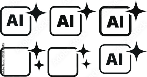 Ai logo templates with sparkles