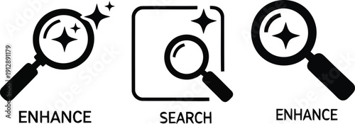 Magnifying glasses for enhance and search