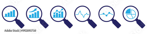 Financial Audit and Graph Analysis Icon Bundle