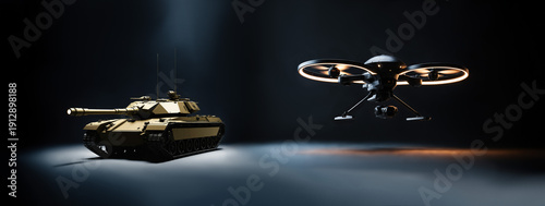 modern armored tank and aut...