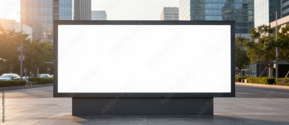 Fototapeta premium Blank Billboard Mockup in Urban Setting for Advertising, Marketing and Promotion with Copy Space