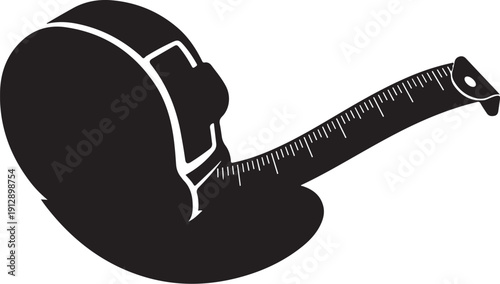 Black Banjo Silhouette with White Accents on Plain Background