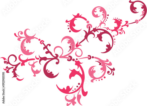 A beautiful pink floral design on a white background