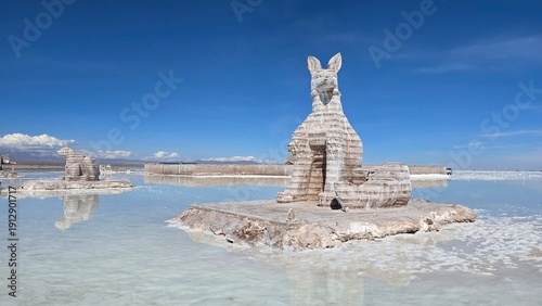 Salt Sculpture on Salar de Uyuni, Bolivia