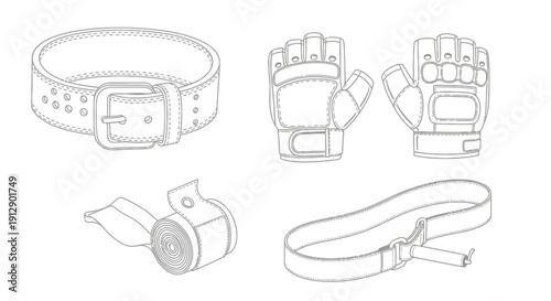 Fitness Gear: Weightlifting Belt, MMA Gloves, Hand Wraps, and Jump Rope - Sports Accessories