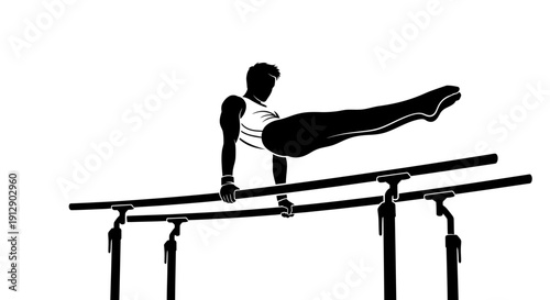 Athletic man and boy doing push-ups and jumping in silhouette during a fun fitness exercise at the gym playground