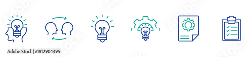 Brainstorming and Problem Solving Line Icons Collection