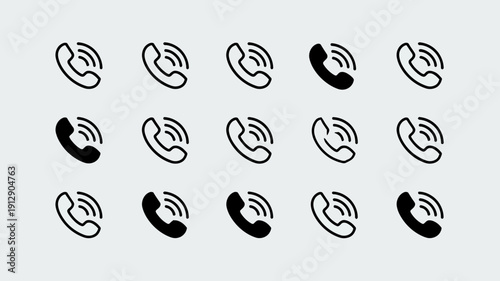 Communication Icons: An array of phone icons, symbolizing seamless communication and connectivity. conveying the modern world's digital pulse and the power of instant connection.