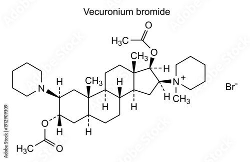 Vecuronium bromide, chemical structure of vecuronium bromide, drug substance