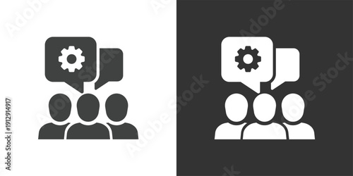 Team Technical Collaboration icon. Solid glyph series icon