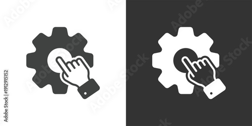 Manual Settings Control icon. Solid glyph series icon