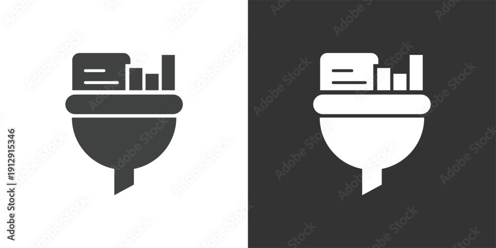 Obraz premium Data Report Filtering icon. Solid glyph series icon