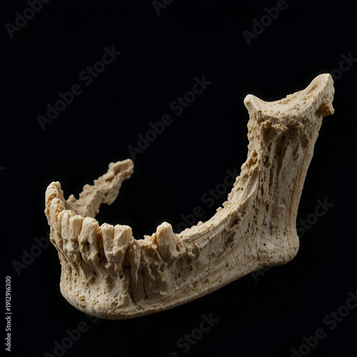 upper jaw without central incisor on a black background