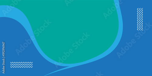 Abstract geometric background with blue and green wave shadows. Vector illustration.