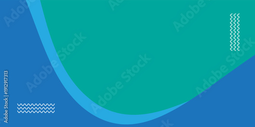 Abstract geometric background with blue and green wave shadows. Vector illustration.