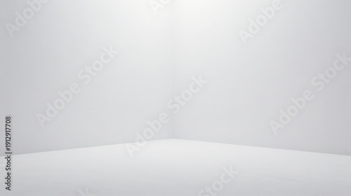 Wallpaper Mural Empty White Room Corner: Clean Minimalist Interior Space for Product Mockups and Creative Designs, Studio Environment Torontodigital.ca