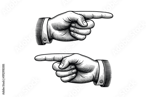 A person's hand showing a business gesture sequence including a pointing finger, a thumb up sign, and a thumb down symbol isolated to represent a choice or fight concept