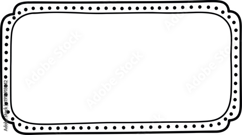 Hand Drawn Dotted Rectangular Frame Border Isolated on White Background for Labels and Invitations