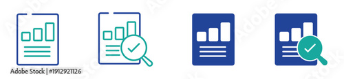 Financial Analytics and Performance Monitoring Flat Icon Collection