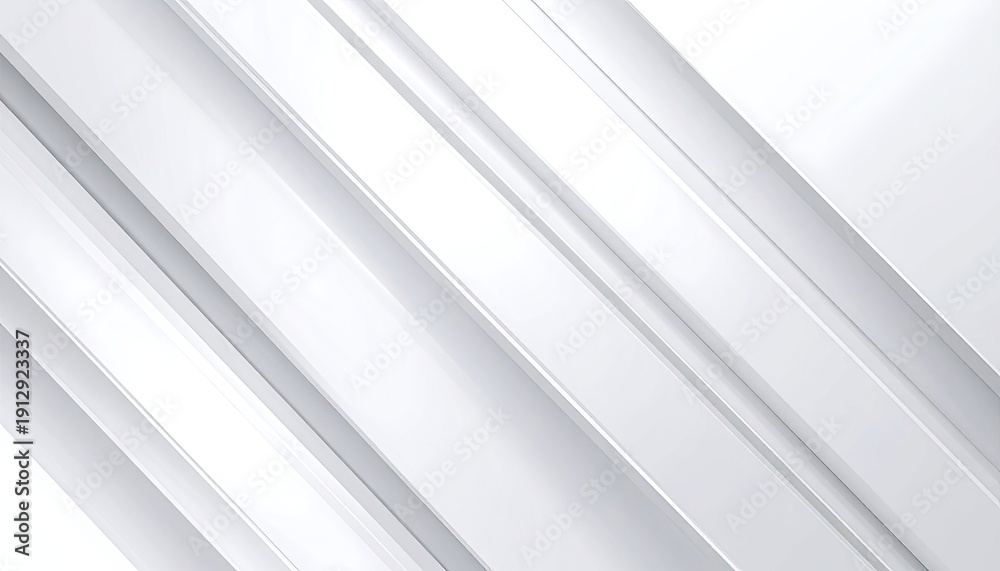 Obraz premium Abstract background featuring sharp, diagonal white and light gray parallel lines with subtle 3D depth.