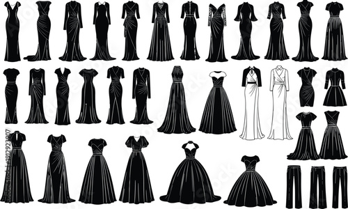 Black silhouettes of diverse professional artists painting on canvases with easels and palettes in a creative studio workshop isolated on white background for design