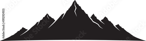 Patagonia Mountain Range Silhouette Vector Illustration