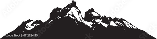 Patagonia Mountain Range Silhouette Vector Illustration