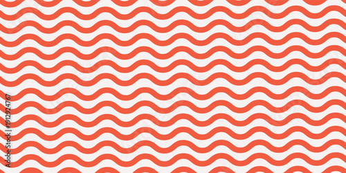 Orange and white line pattern background. Diagonal lane zig-zags and waves. Sushi and fish meat