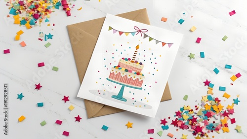 This image features a cheerful, flat-lay composition perfect for celebrations.