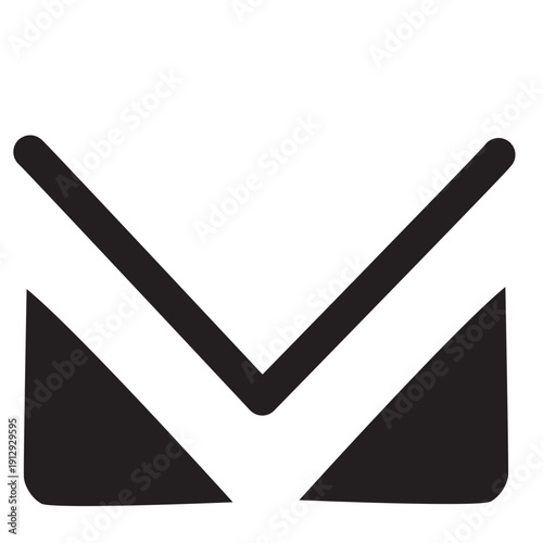 V-shape with triangles logo great for growth, victory, or finance brands needing upward momentum and geometric precision.