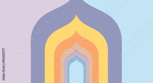 Vibrant abstract illustration of layered shapes.