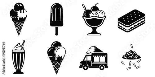  ice cream  icon set.