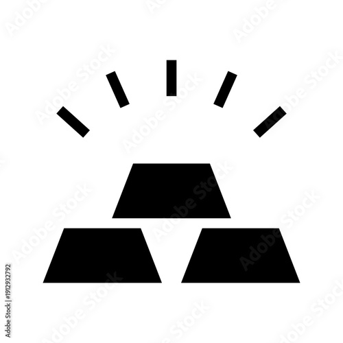 Gold Bars Icon Vector, Wealth Investment Treasure Symbol