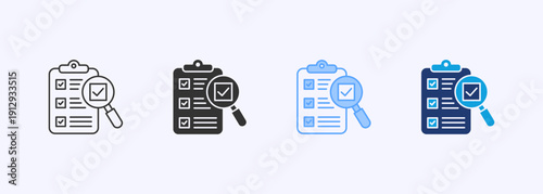Examine Icon Set Color Multiple Style Collection Element For Design