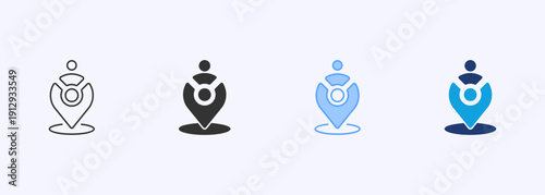 User Location Icon Set Color Multiple Style Collection Element For Design