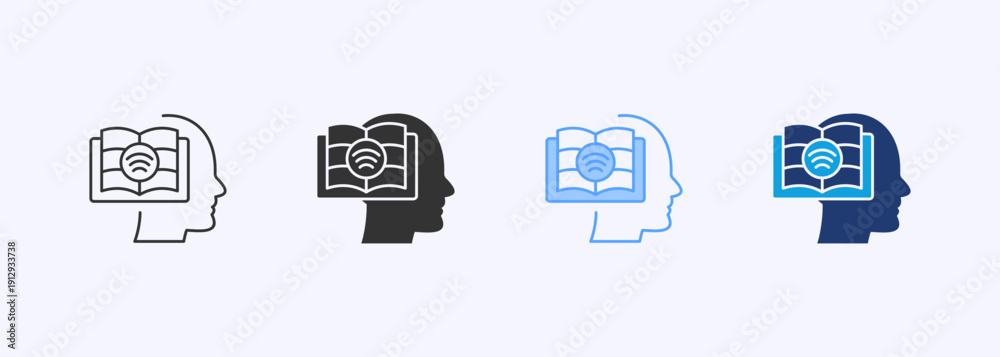 Fototapeta premium Learning Icon Set Color Multiple Style Collection Element For Design