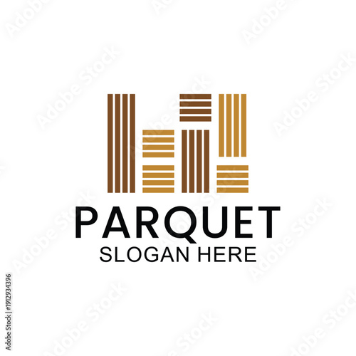 set of wooden floor logo design, house floor logo, ceramic pattern logo, wooden parquet floor logo. Wooden house and wooden furniture vector template.